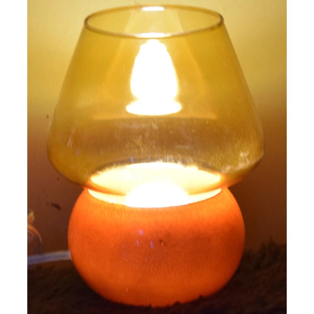 Room Essentials Mushroom Table Lamp Amber LED Light 7" Tall Retro Y2K Glow Light